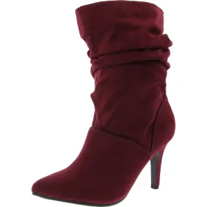 Adelay Womens Faux Suede Mid-Calf Booties