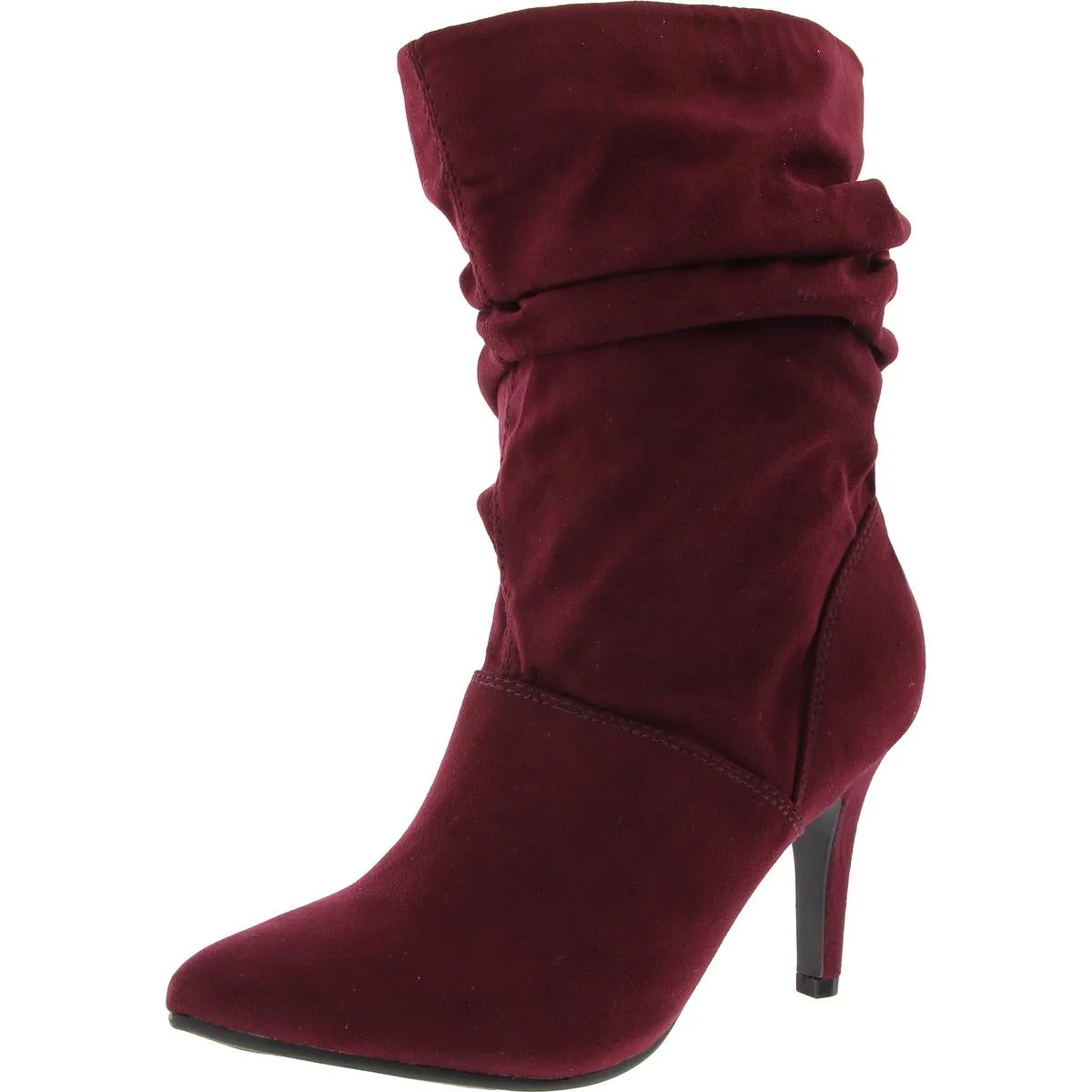Adelay Womens Faux Suede Mid-Calf Booties