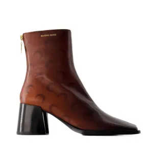 Airbrushed Crafted Ankle Boots - Leather - Brown