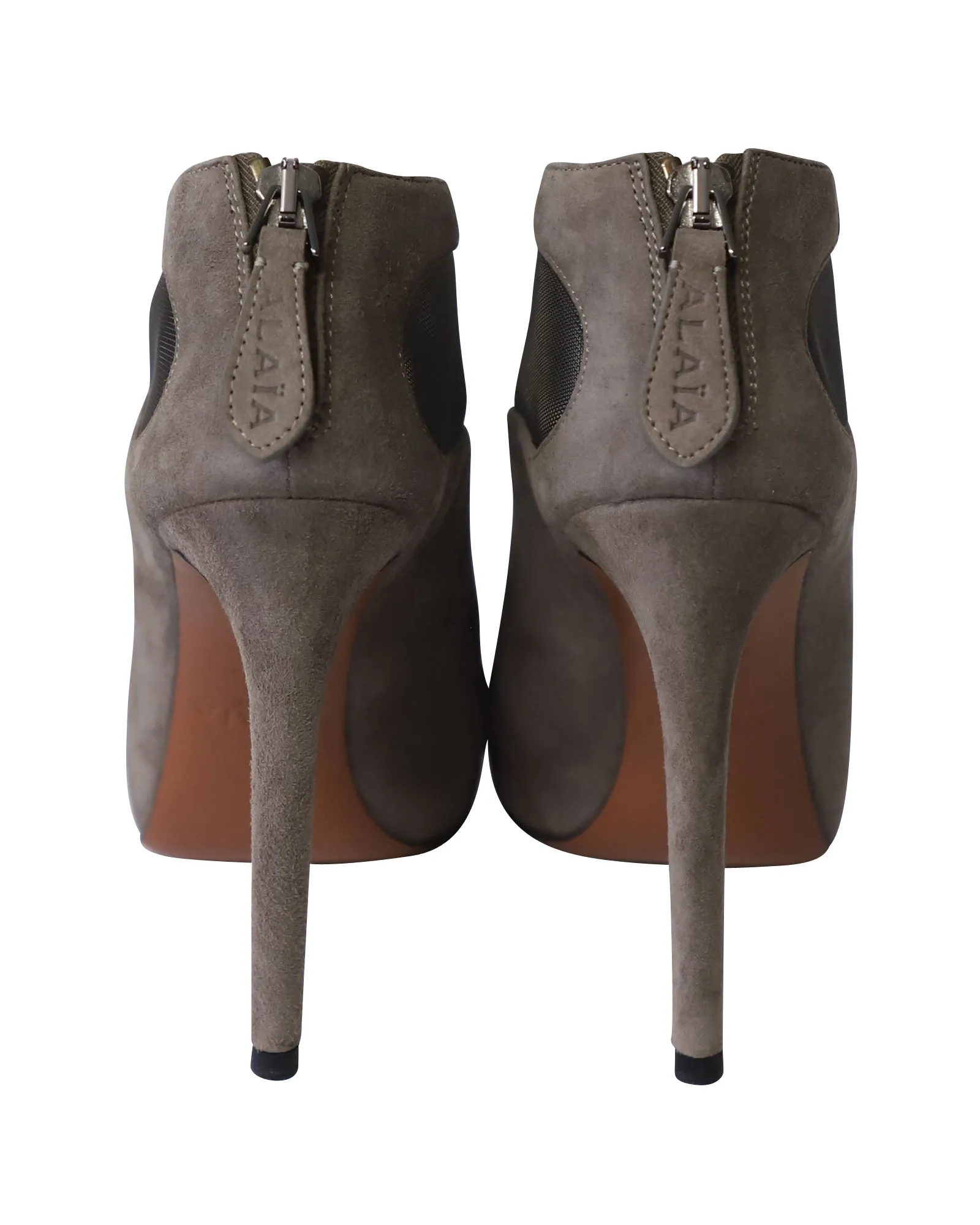 Alaa Azzedine Ankle Boots in Grey Suede
