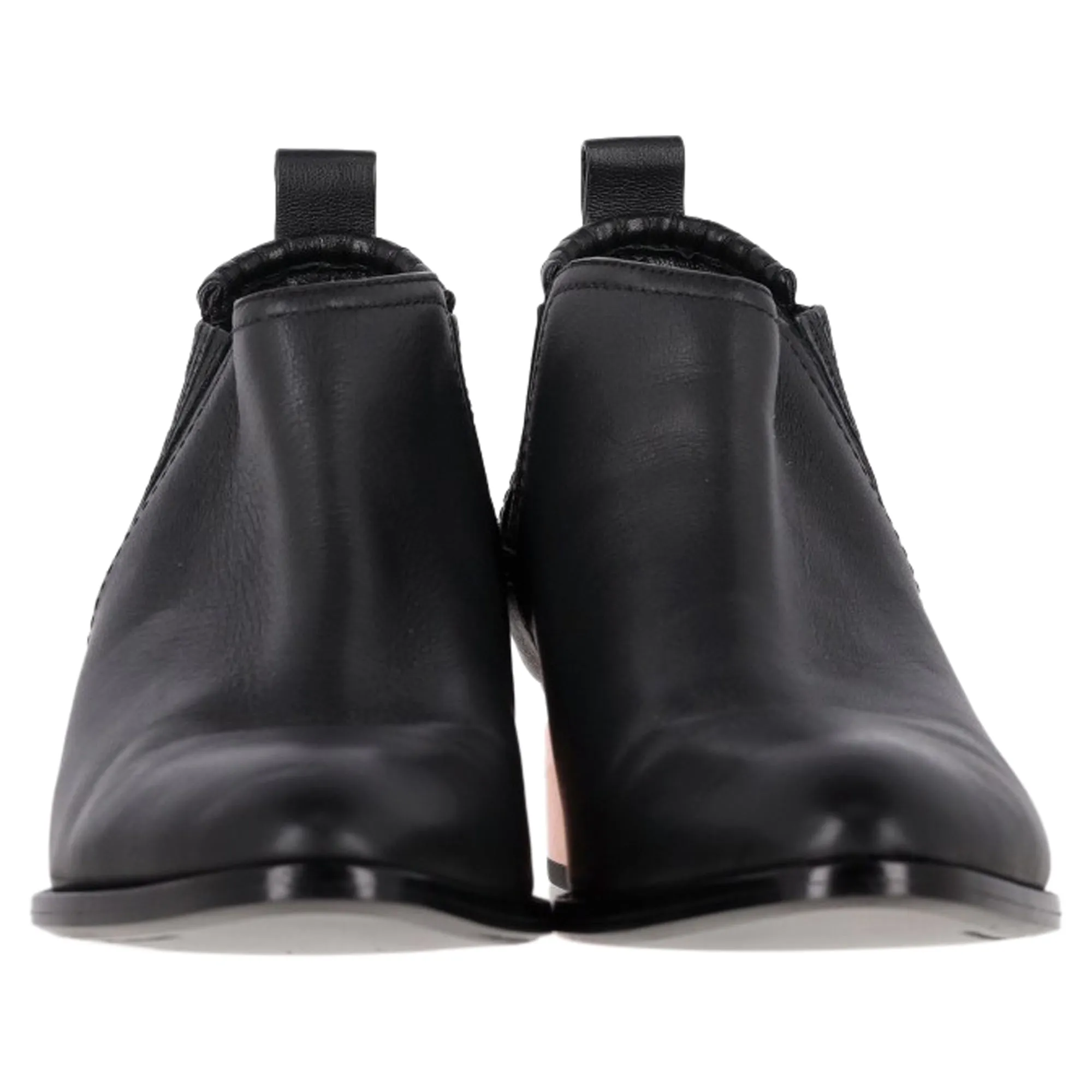 Alexander Wang Kori Cut-Out Ankle Boots in Black Leather