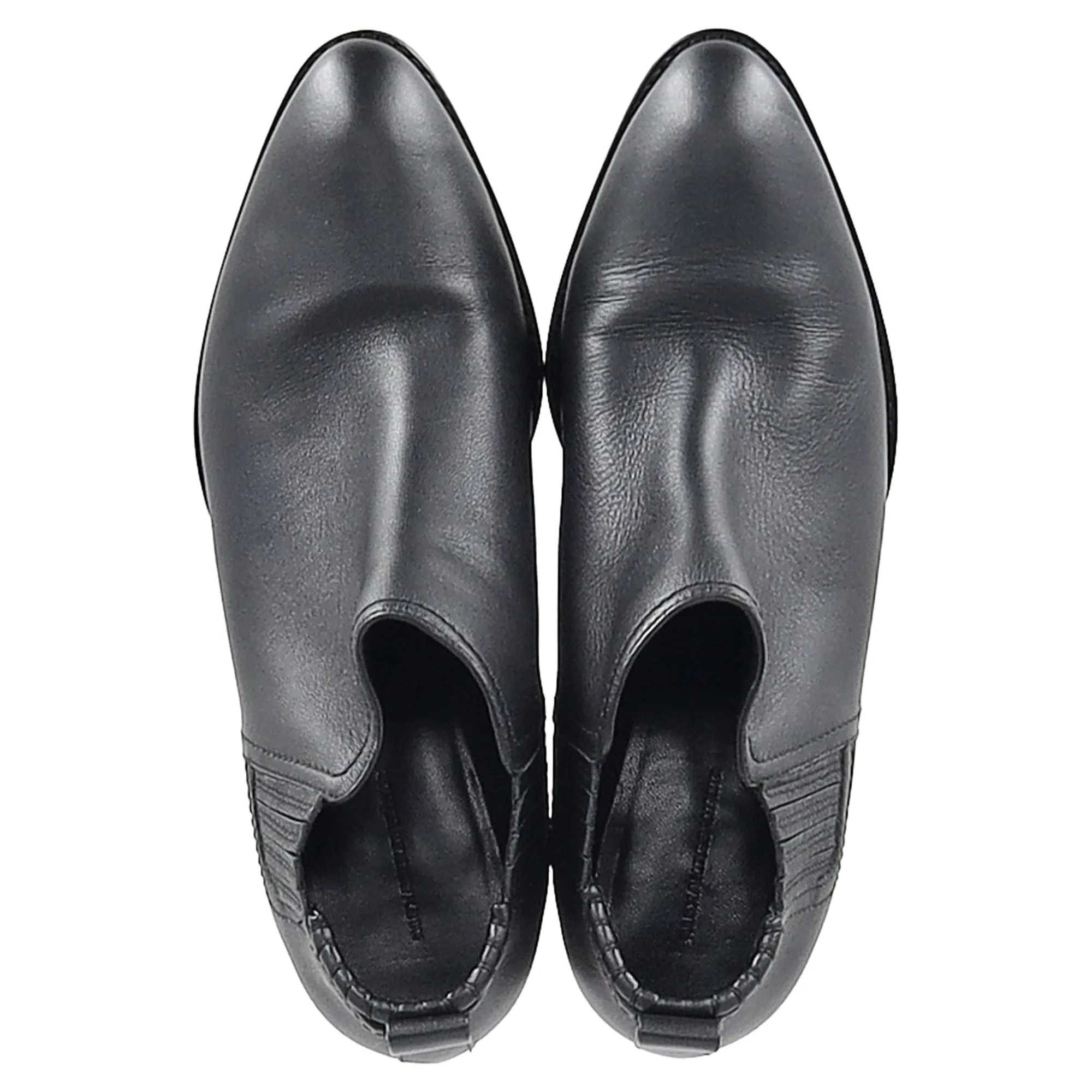 Alexander Wang Kori Cut-Out Ankle Boots in Black Leather