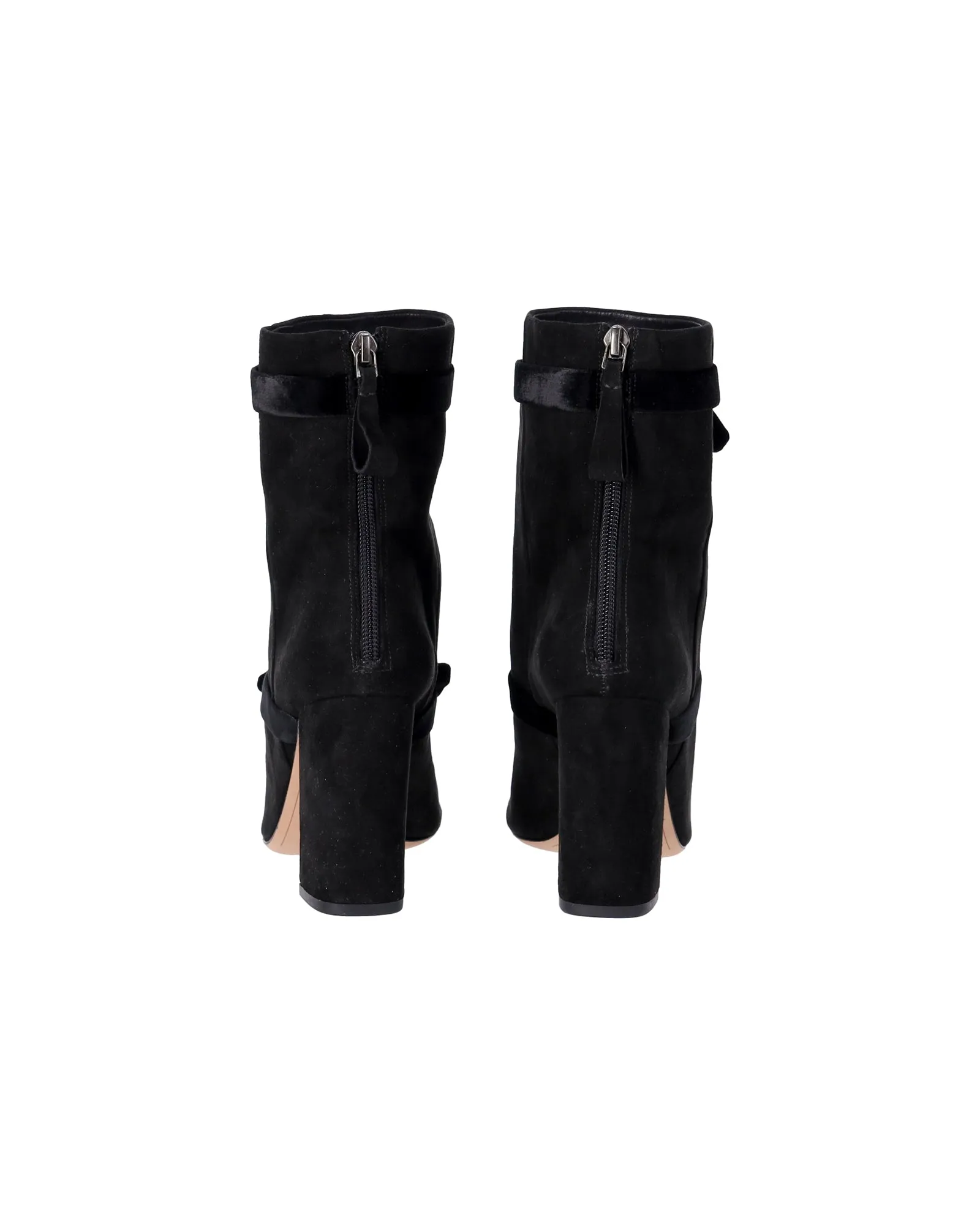 Alexandre Birman Lorraine Bow-Tie Ankle Boots in Black Suede