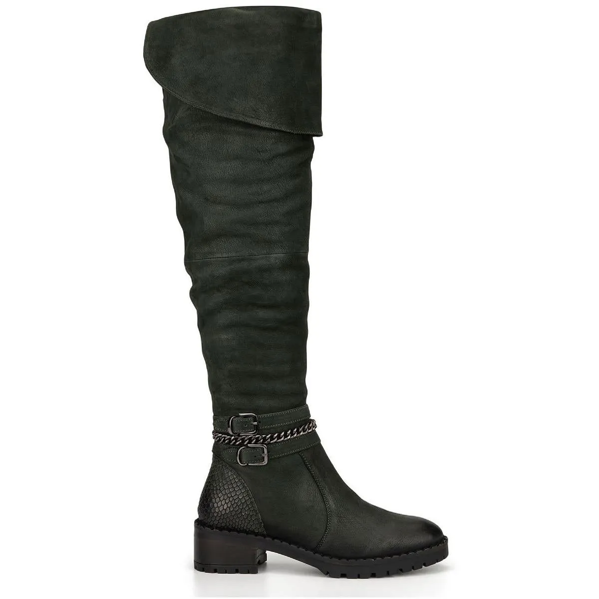 Alice  Womens Pull On Zipper Over-The-Knee Boots