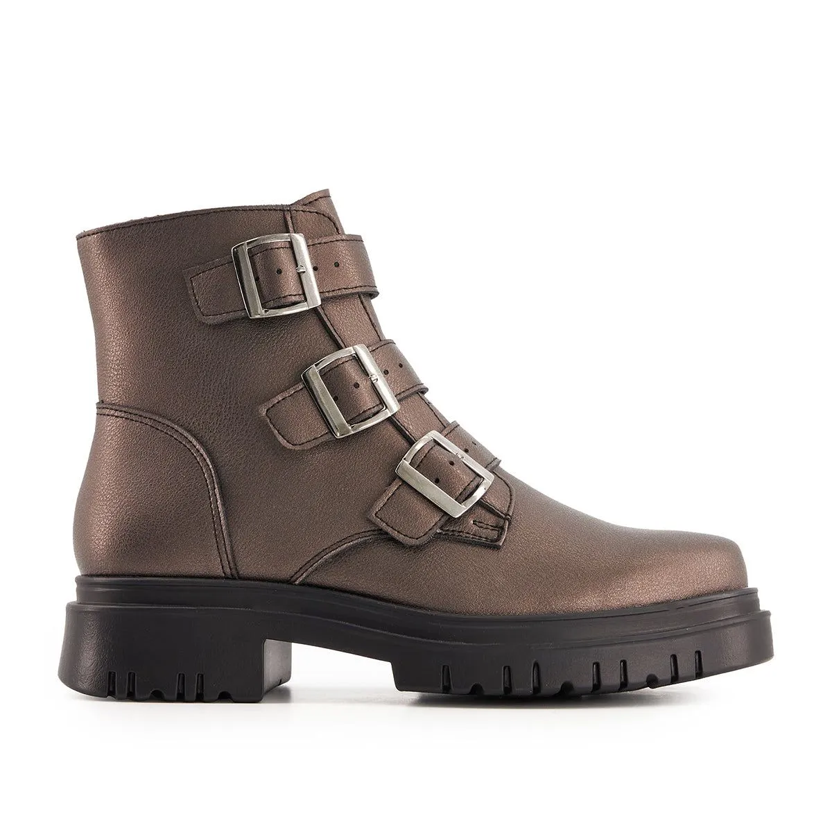 Andrea Triple Buckle Combat Boots