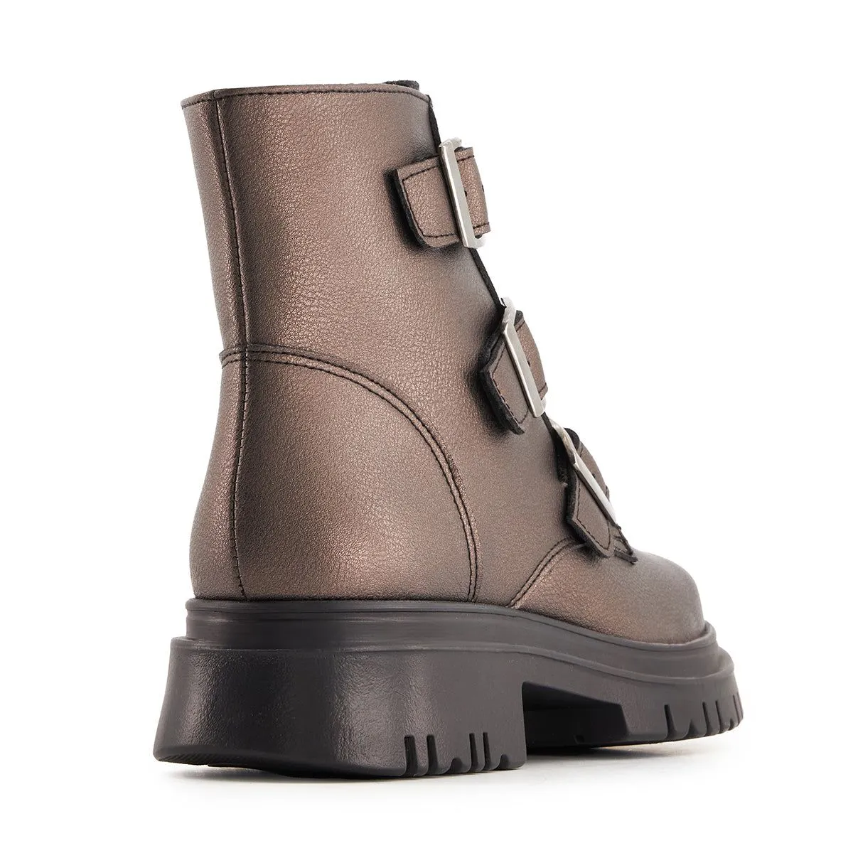 Andrea Triple Buckle Combat Boots