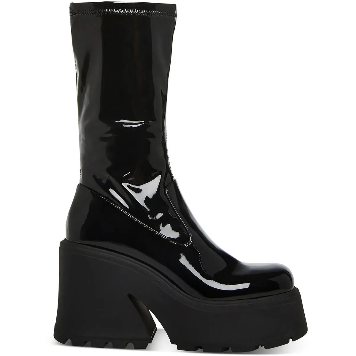 Arrow  Womens Patent Square Toe Mid-Calf Boots