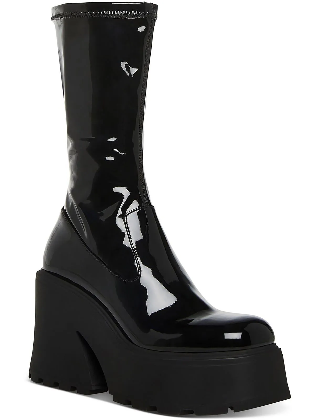 Arrow  Womens Patent Square Toe Mid-Calf Boots