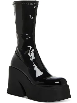 Arrow  Womens Patent Square Toe Mid-Calf Boots