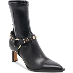 AryaStud Womens Buckle Leather Booties