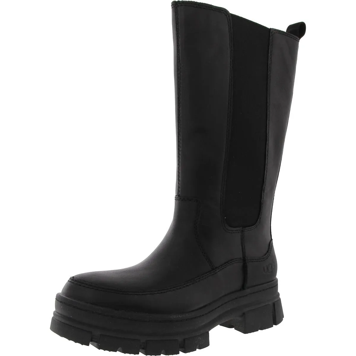 Ashton High Womens Lugged Sole Leather Chelsea Boots