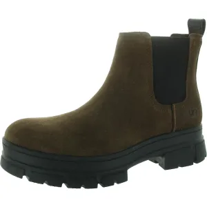 Ashton Womens Stretch Suede Chelsea Boots
