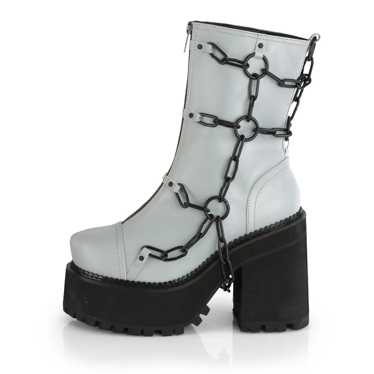 ASSAULT-66 Grey Reflective Vegan Leather