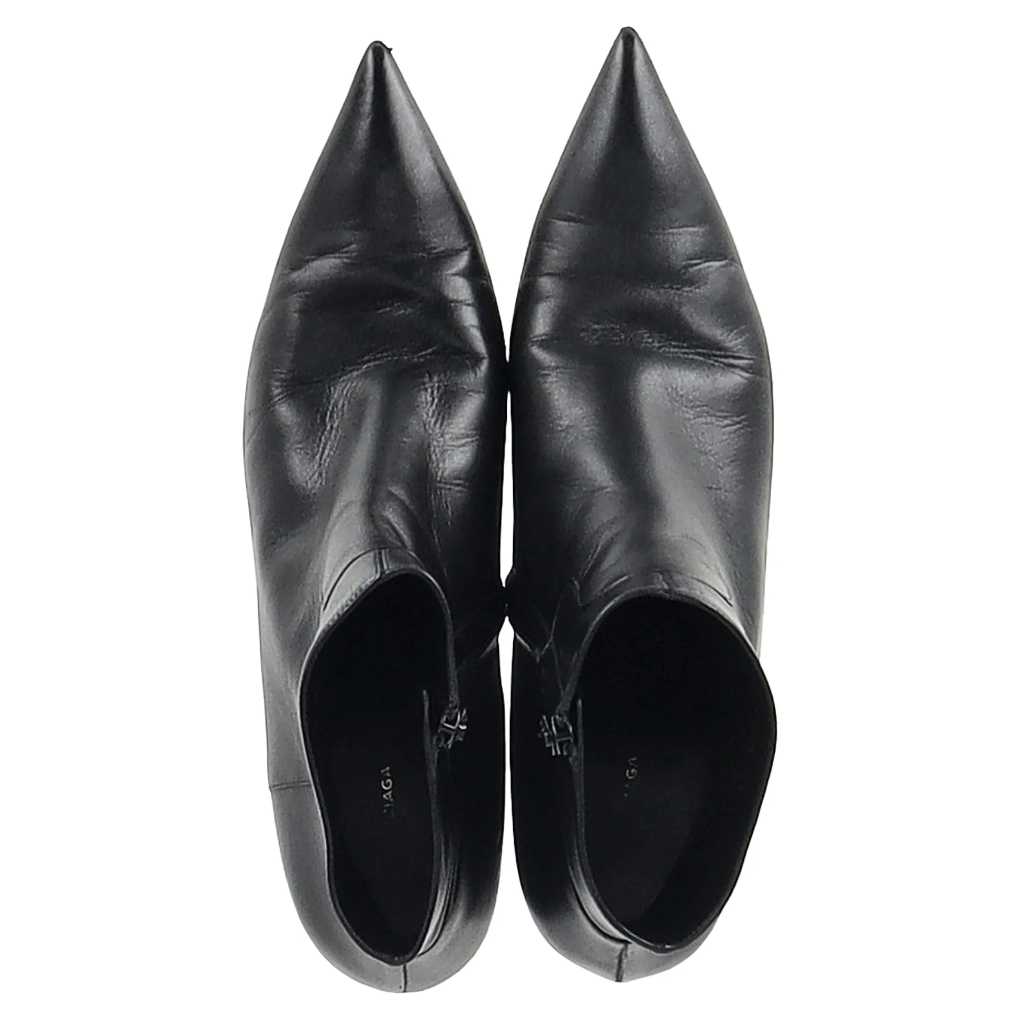 Balenciaga Slash Heel Boots in Black Leather