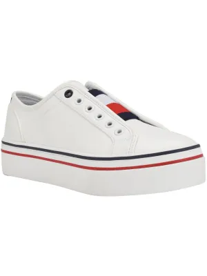 Balie Womens Faux Leather Lifestyle Slip-On Sneakers