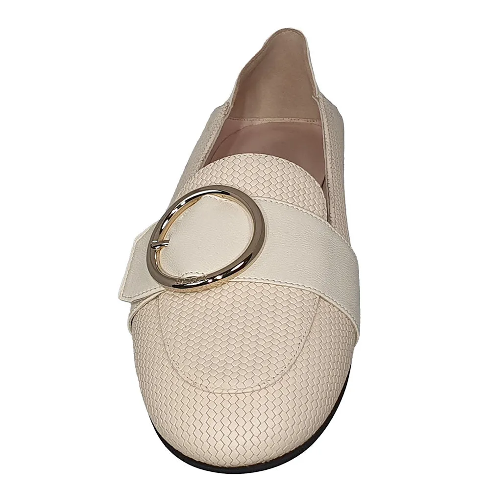 Bally Clariska 6301227 Women's Bone Embossed Leather Flats