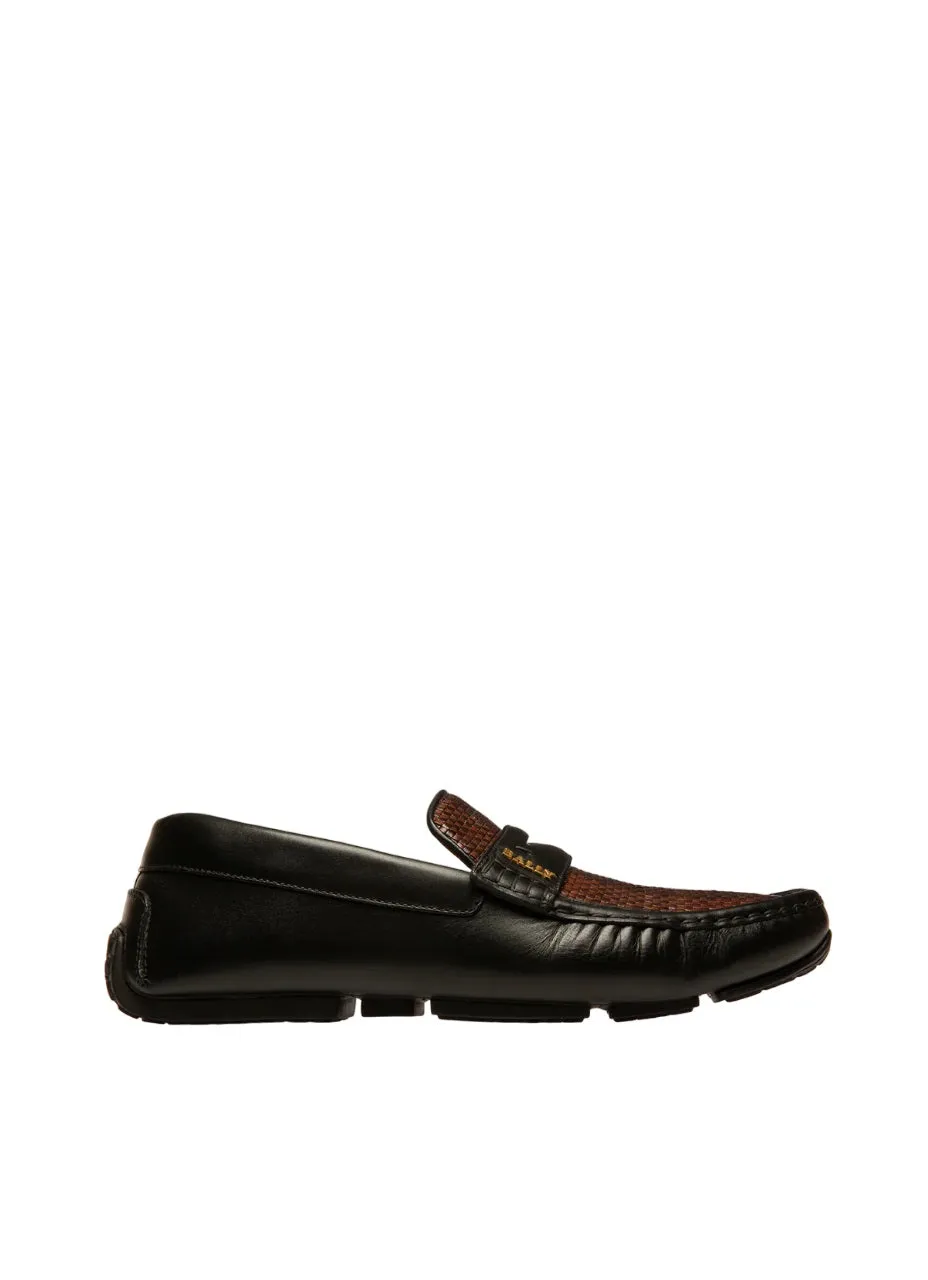 Bally Patrik 6300431 Men's Multibrown & Black Buffalo Leather Drivers