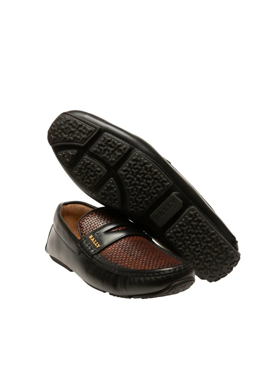 Bally Patrik 6300431 Men's Multibrown & Black Buffalo Leather Drivers