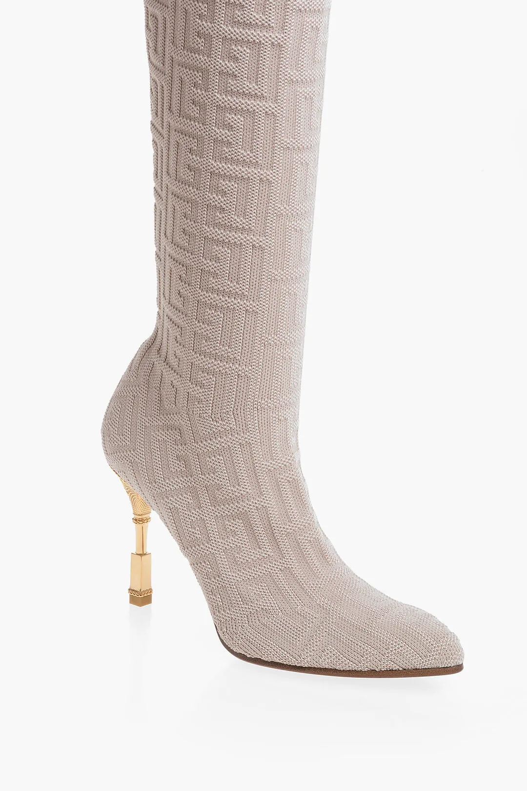 Balmain Monogrammed Over-The-Knee Boots