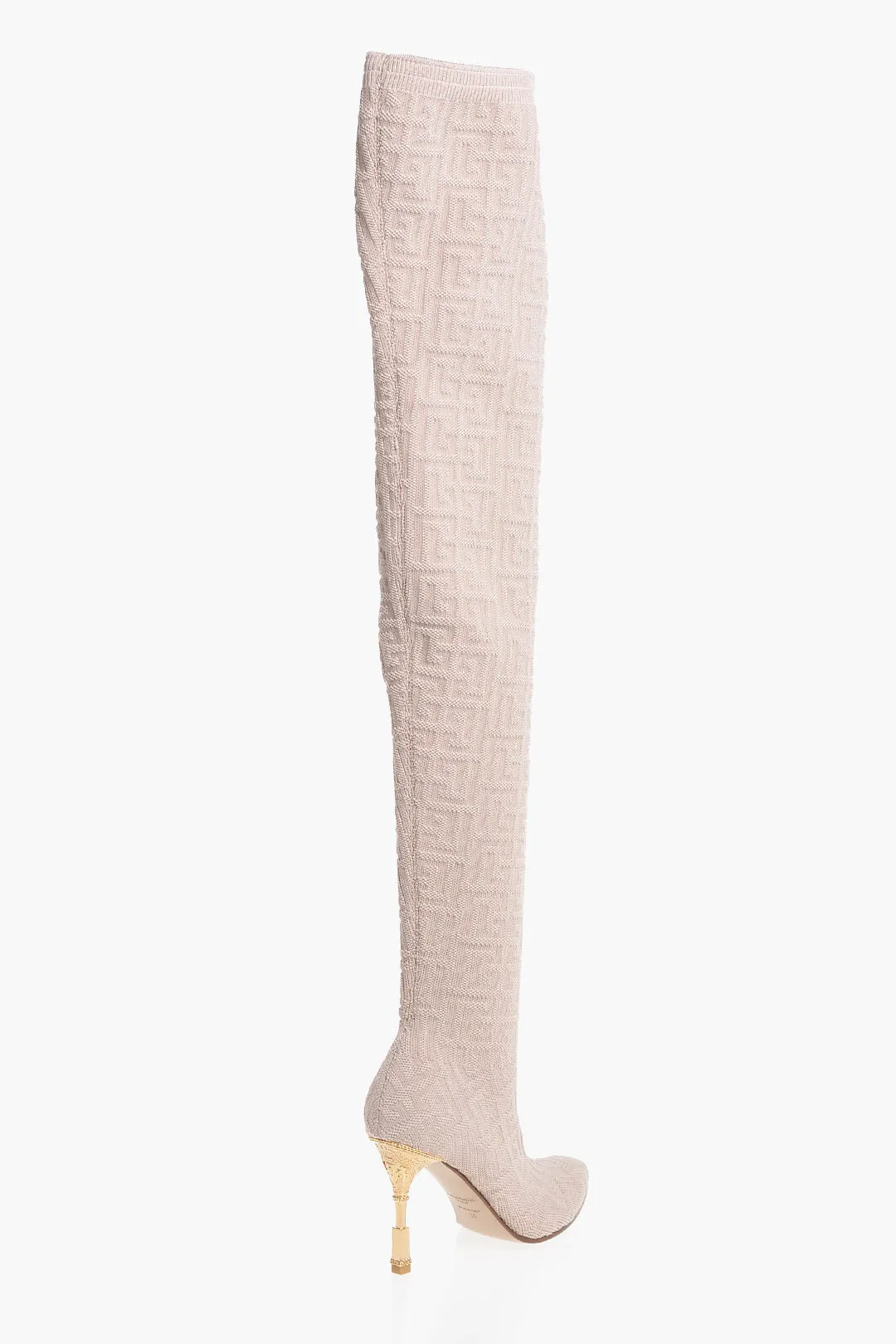Balmain Monogrammed Over-The-Knee Boots