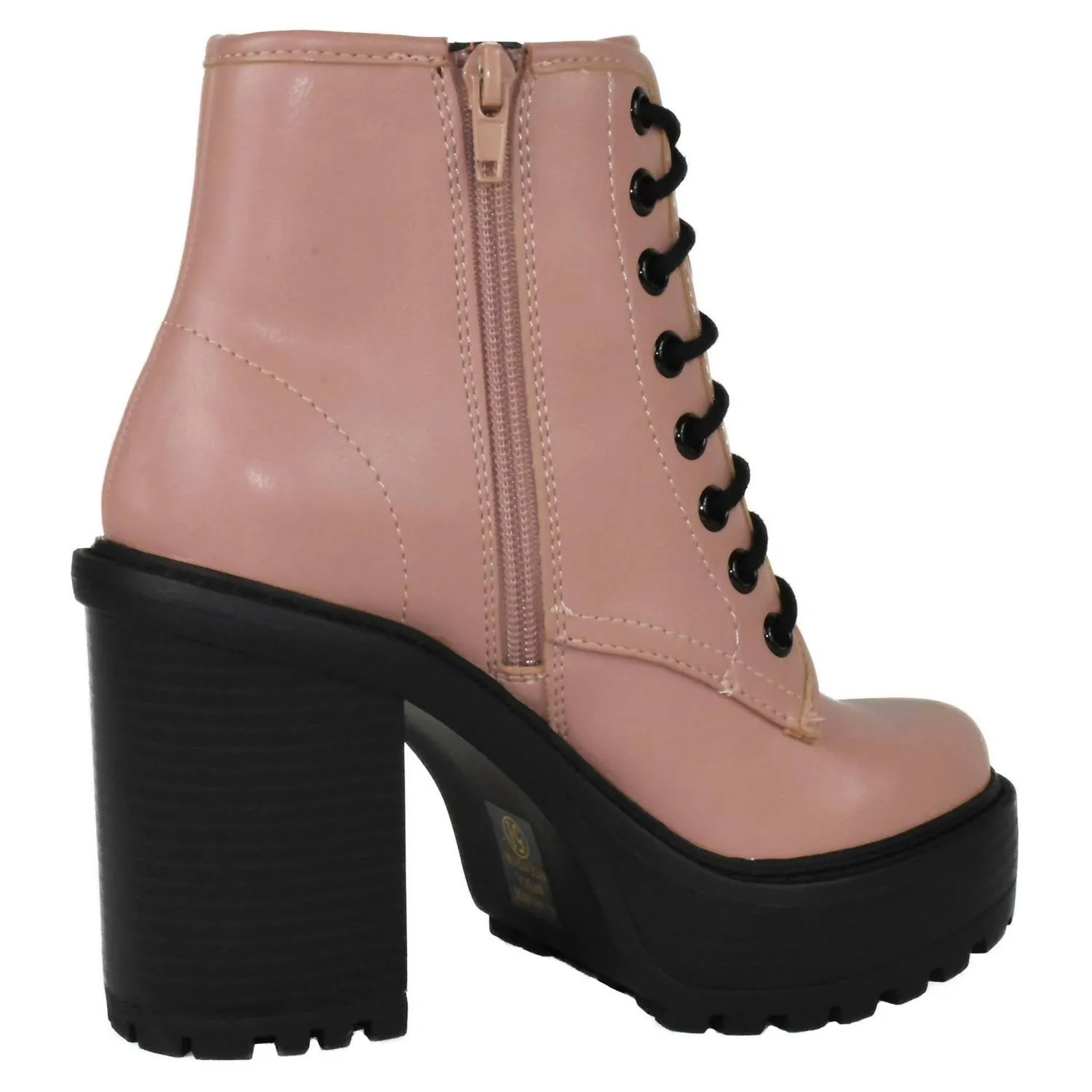 Bamboo Chunky Heel Boot In Mauve