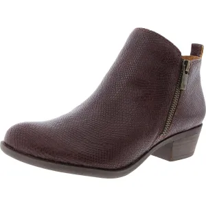 BASEL Womens Zipper Leather Booties