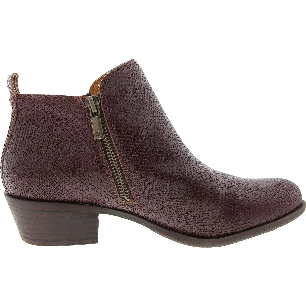 BASEL Womens Zipper Leather Booties