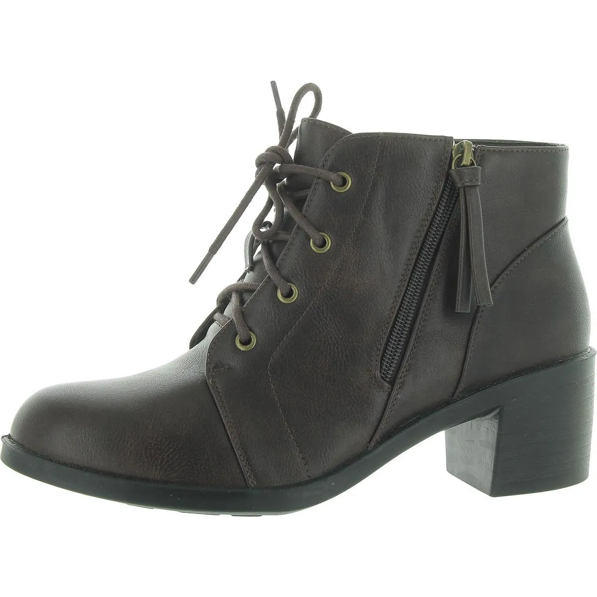 Becker Womens Faux Leather Ankle Booties