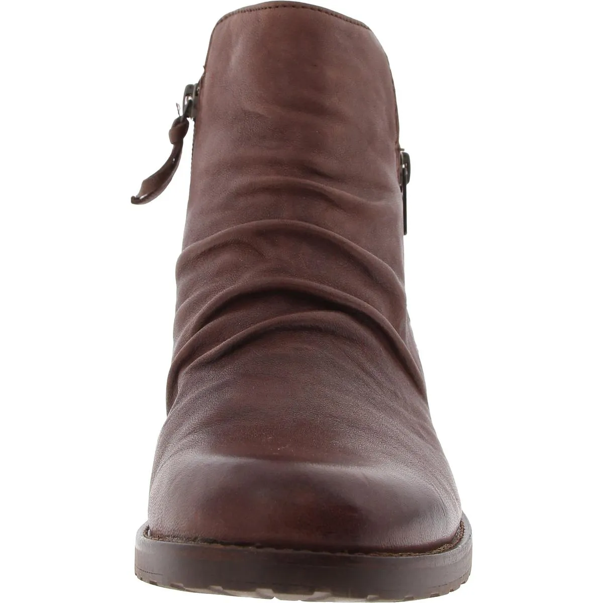 Beckie II Womens Zipper Leather Ankle Boots