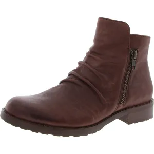 Beckie II Womens Zipper Leather Ankle Boots