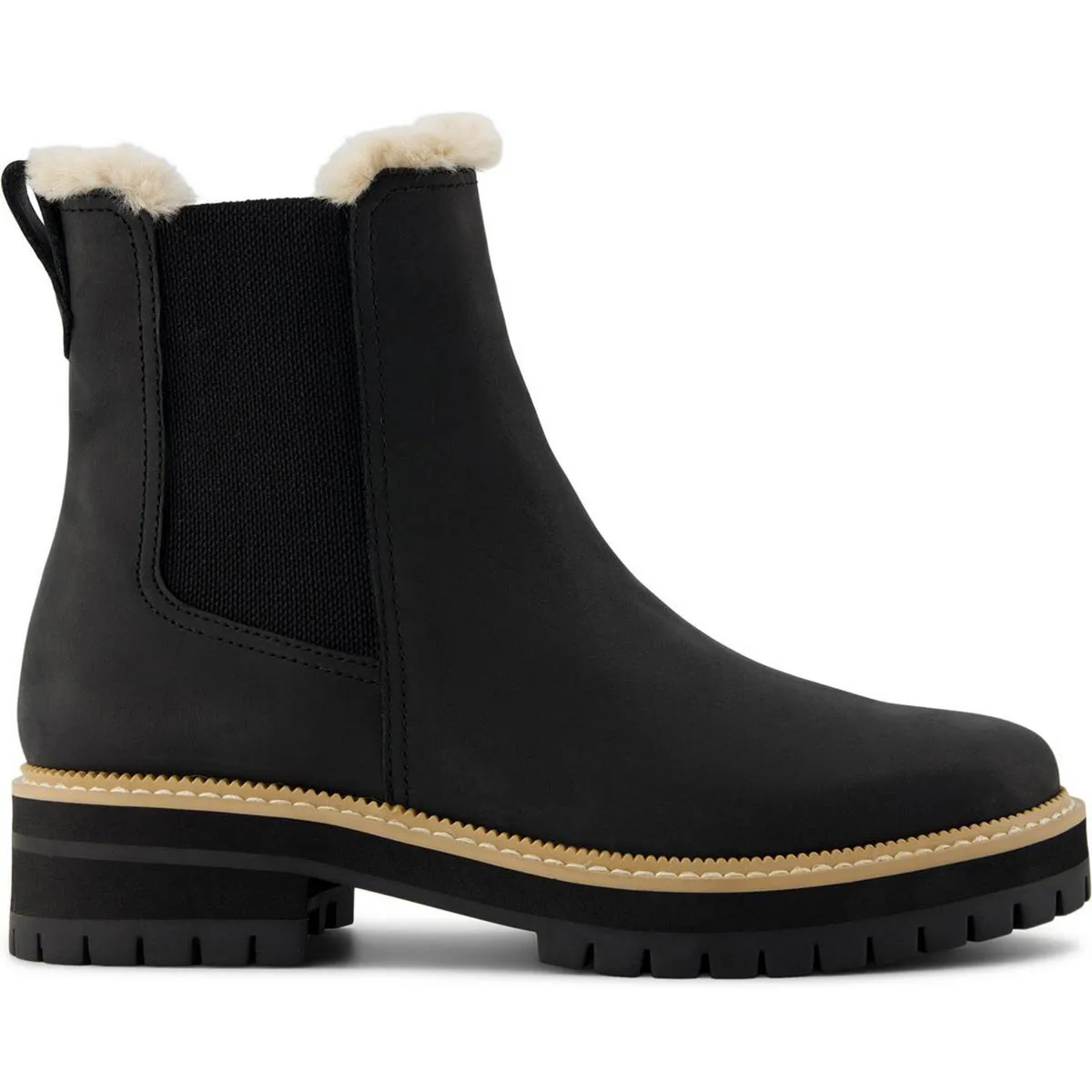 BENNET Womens Faux Fur Lined Leather Booties