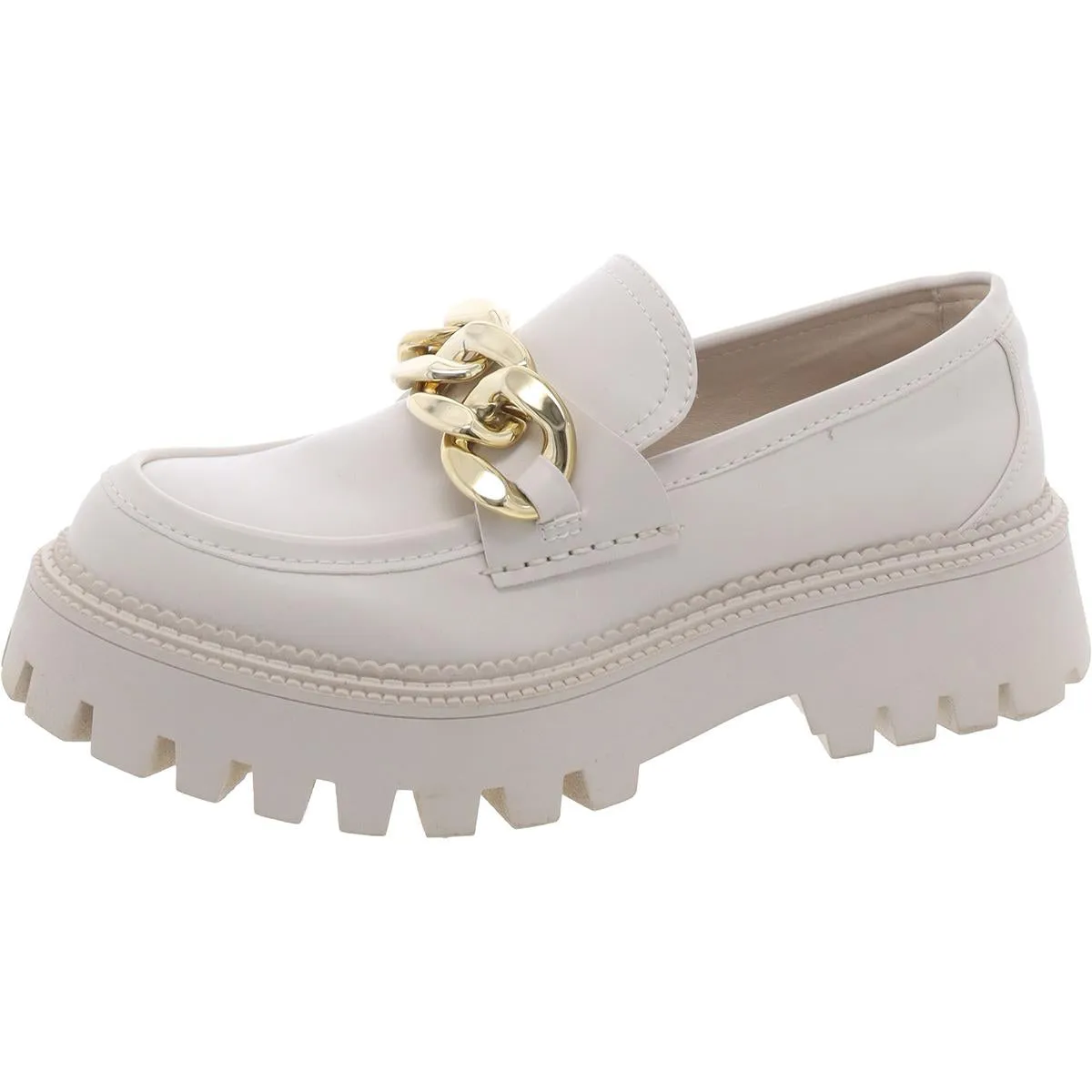 Bianca Womens Laser Cut Round Toe Loafers