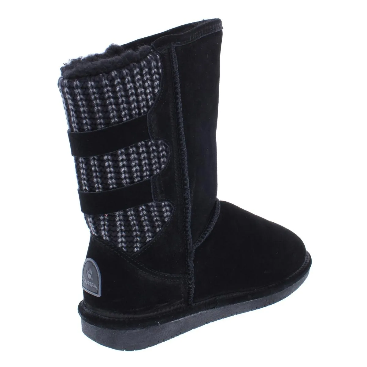Boshie Womens Suede Knit Mid-Calf Boots