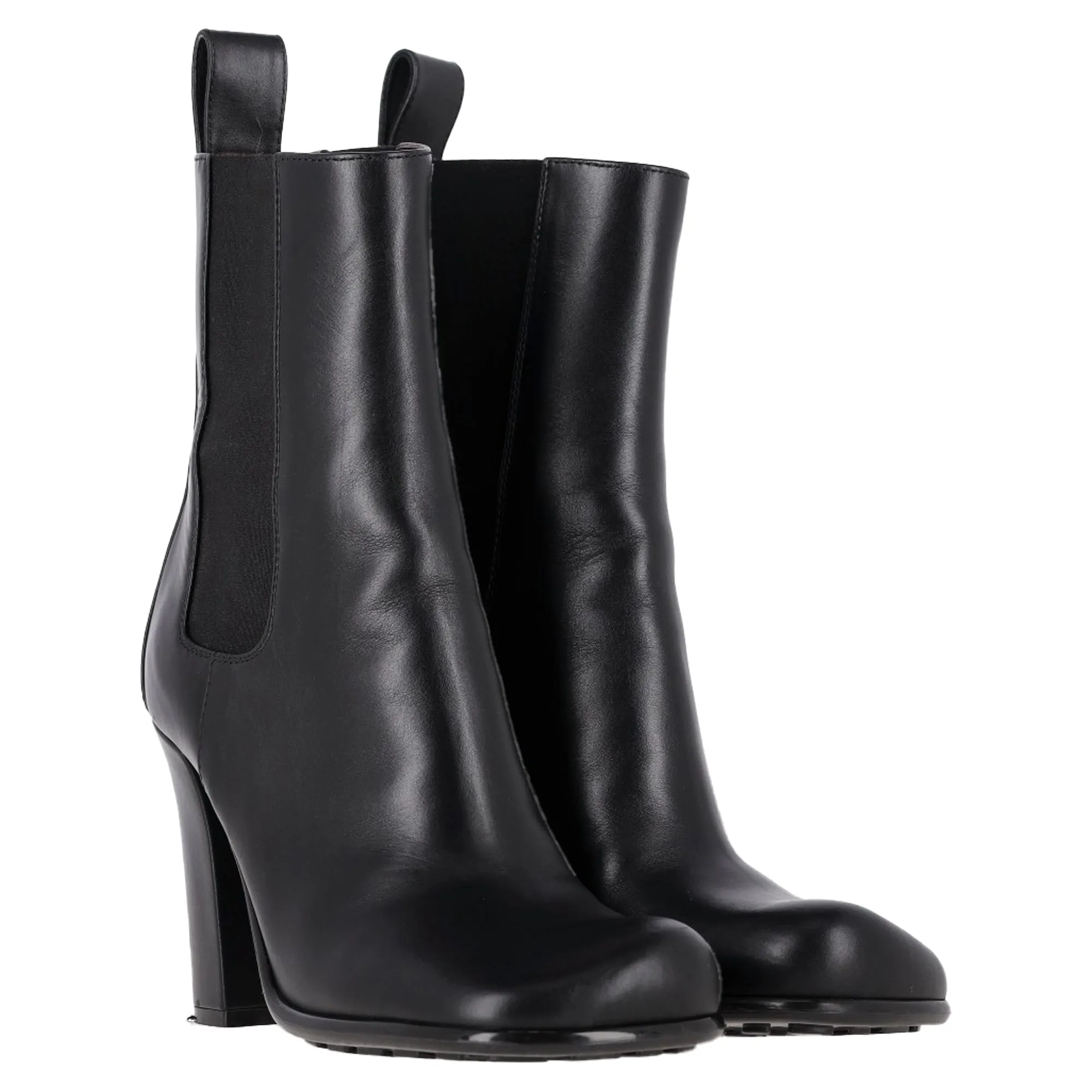 Bottega Veneta Storm Chelsea Ankle Boots in Black Leather