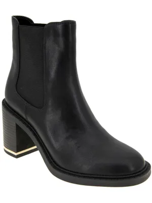 Boxxa Womens Block Heel Faux Leather Ankle Boots