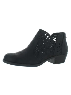 Bridgett Womens Faux Leather Almond Toe Booties
