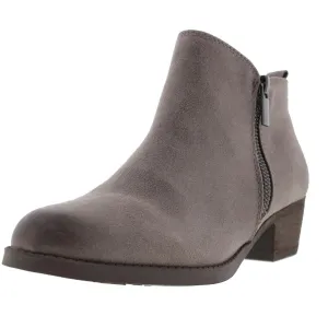 Brie  Womens Suede Stacked Heel Booties
