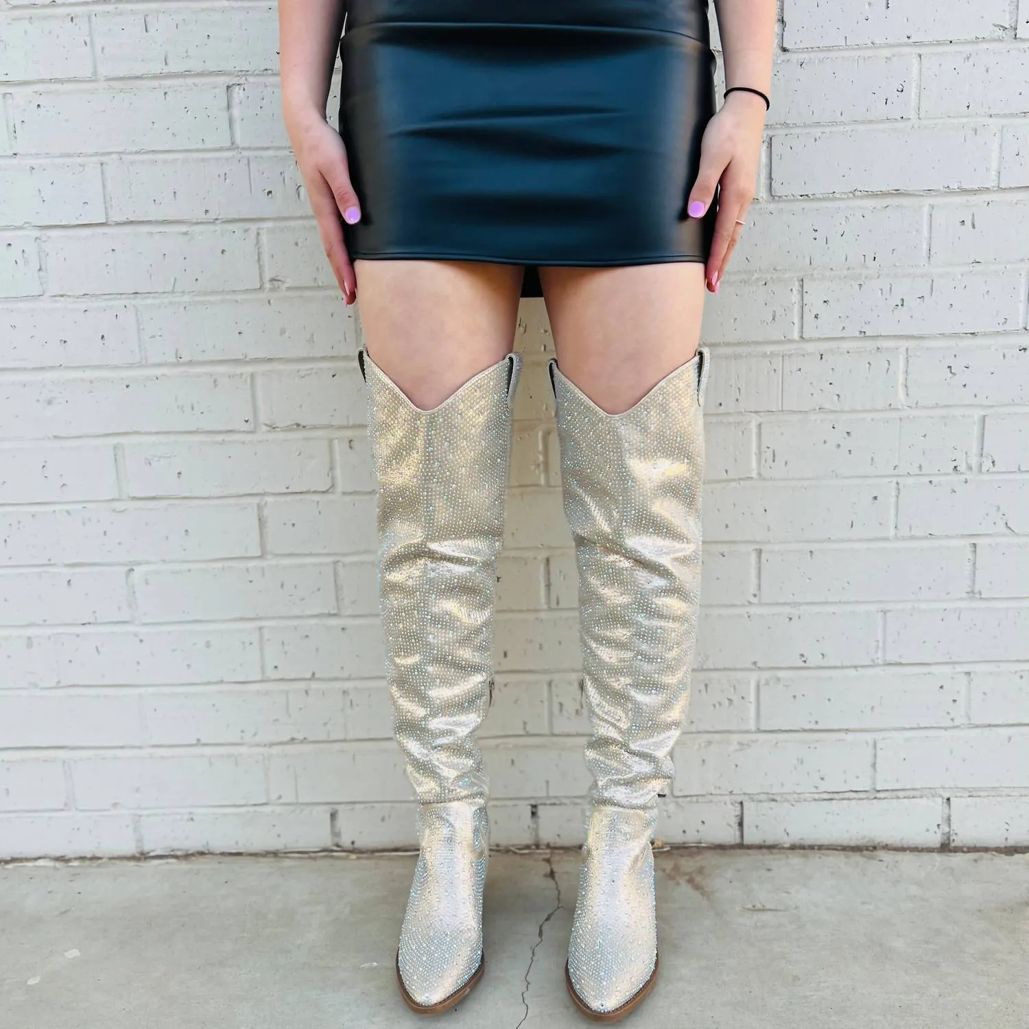 Bring Ya To Your Knees Boots In Champagne