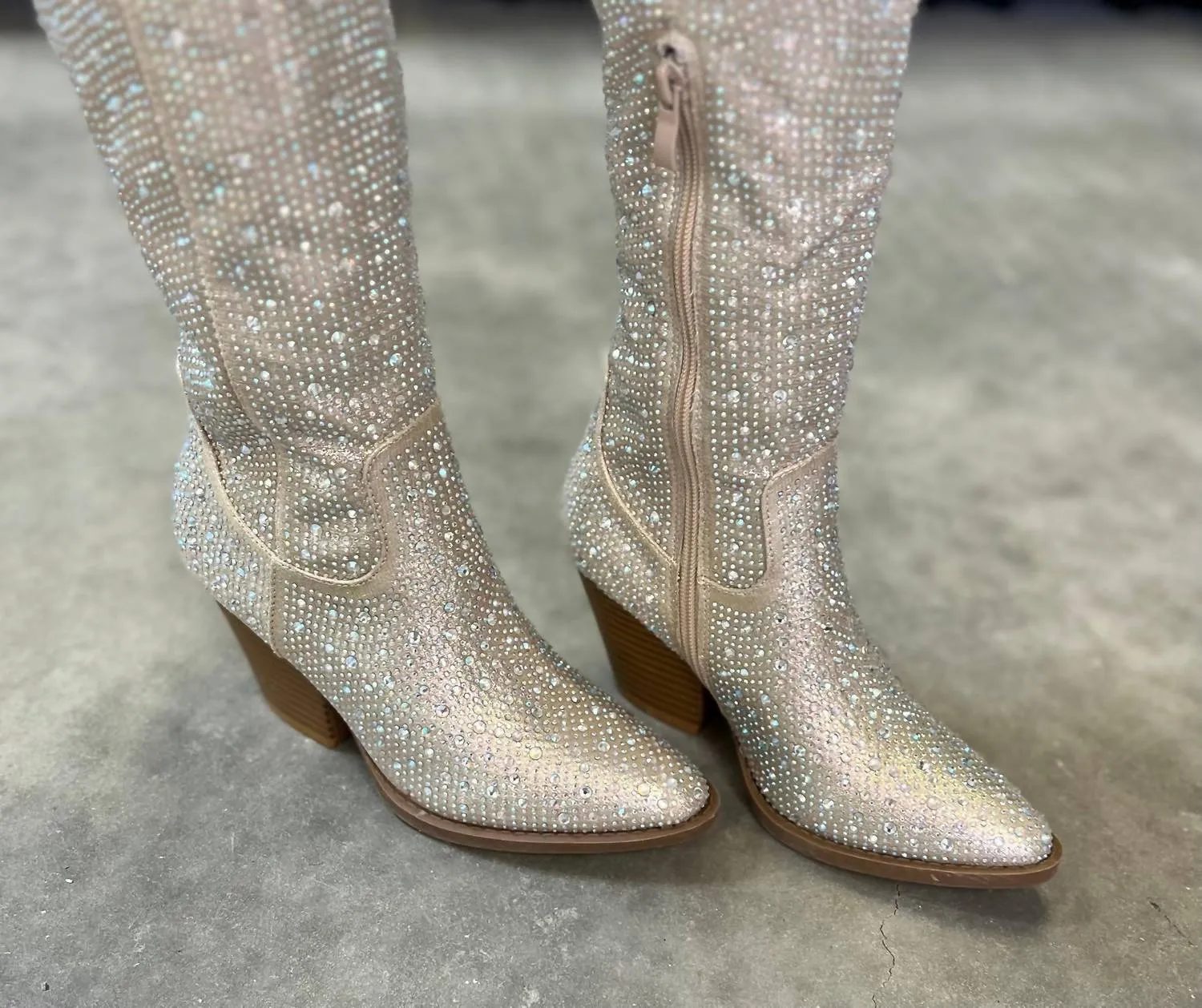 Bring Ya To Your Knees Boots In Champagne