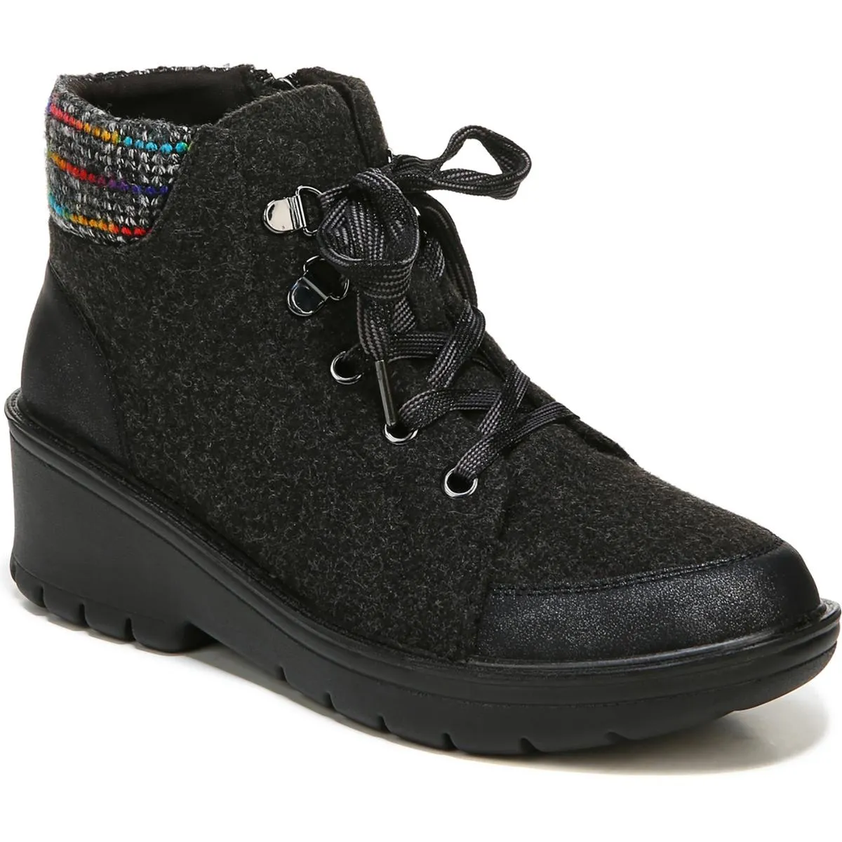 Brooklyn Womens Side Zip Lace-up Booties