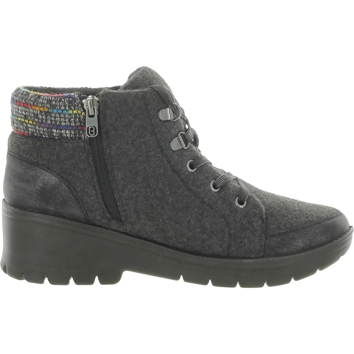 Brooklyn Womens Side Zip Lace-up Booties