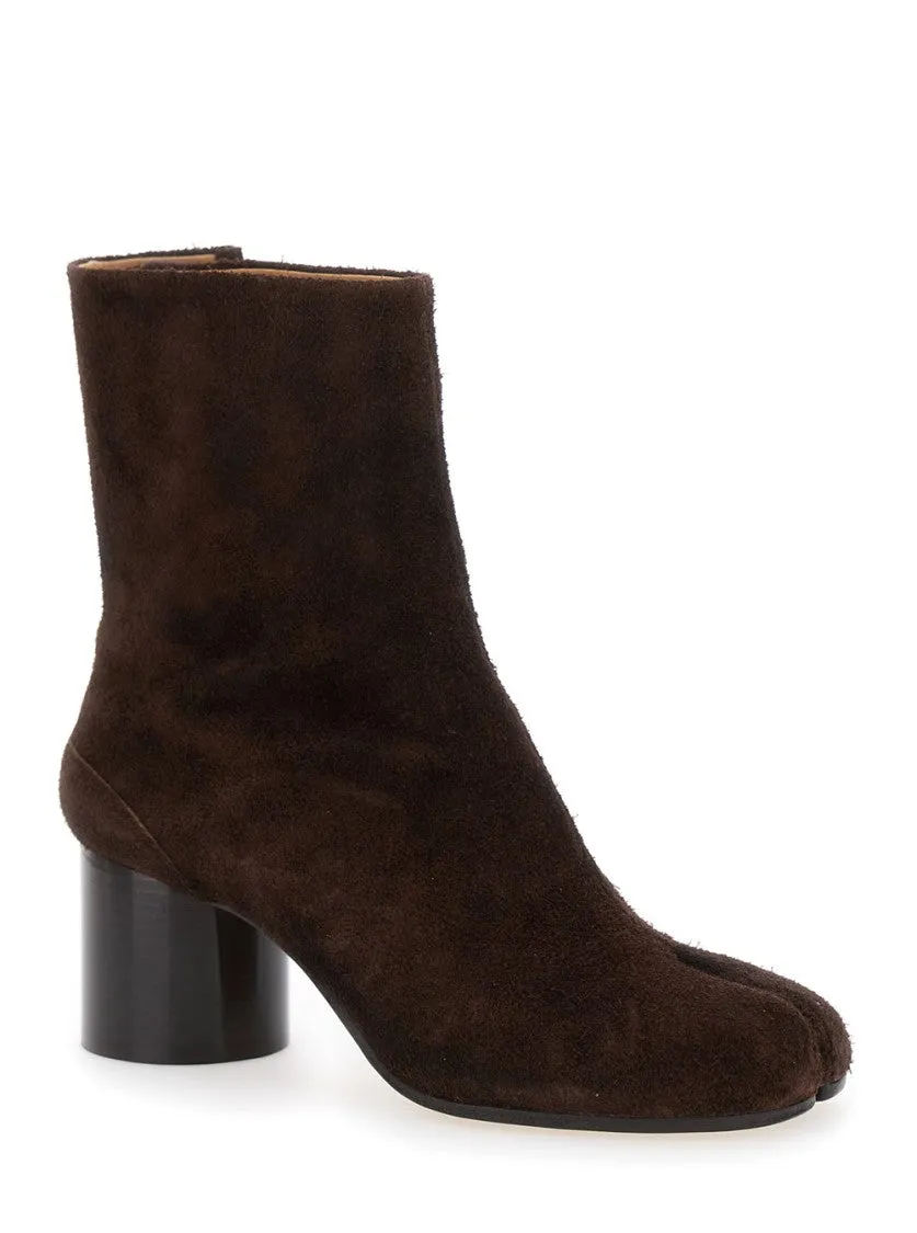 Brown Ankle Boots With Tabi Toe