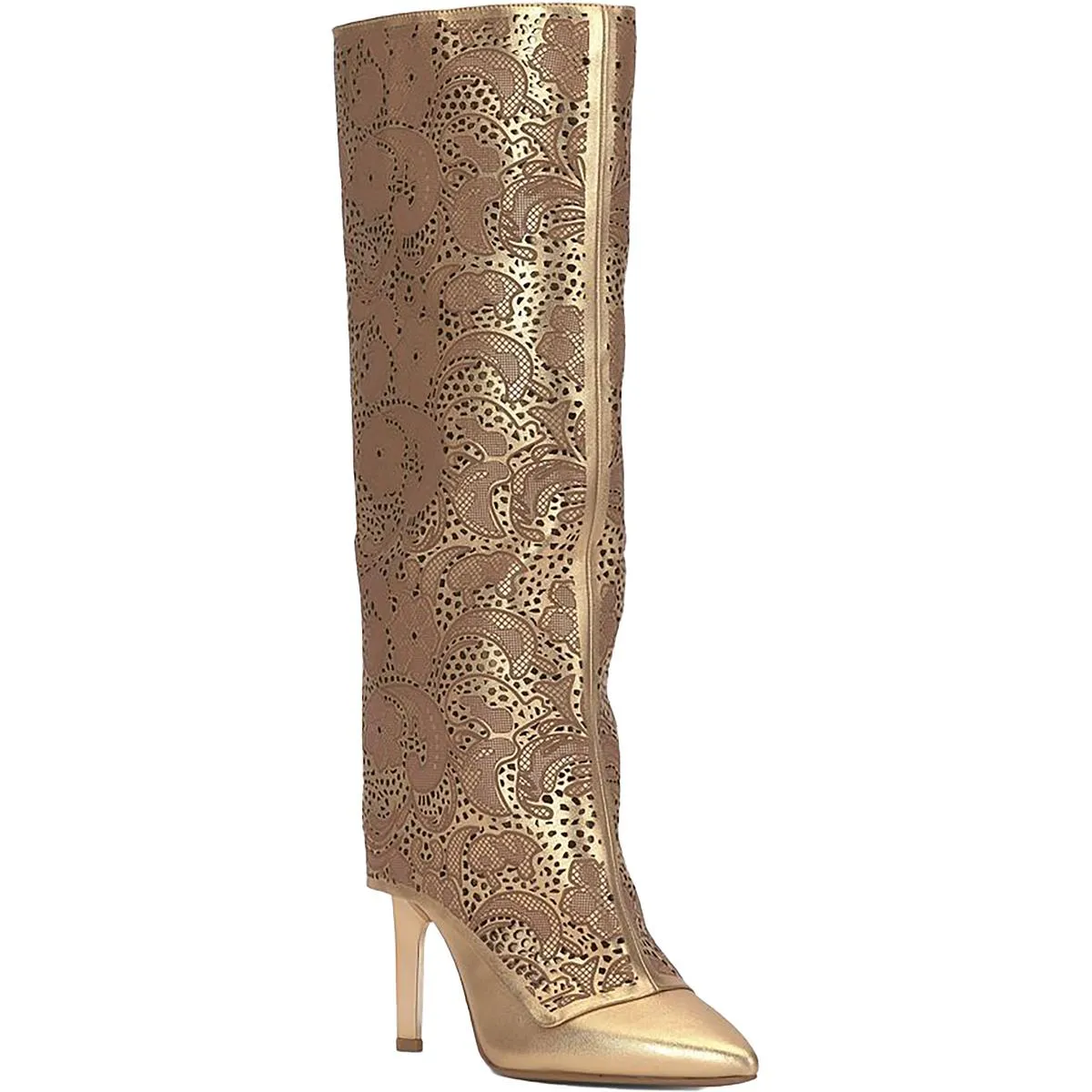 Brykia 2 Womens Faux Leather Pointed Toe Knee-High Boots