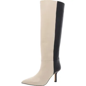 BRYN Womens Cushioned Footbed Leather Knee-High Boots