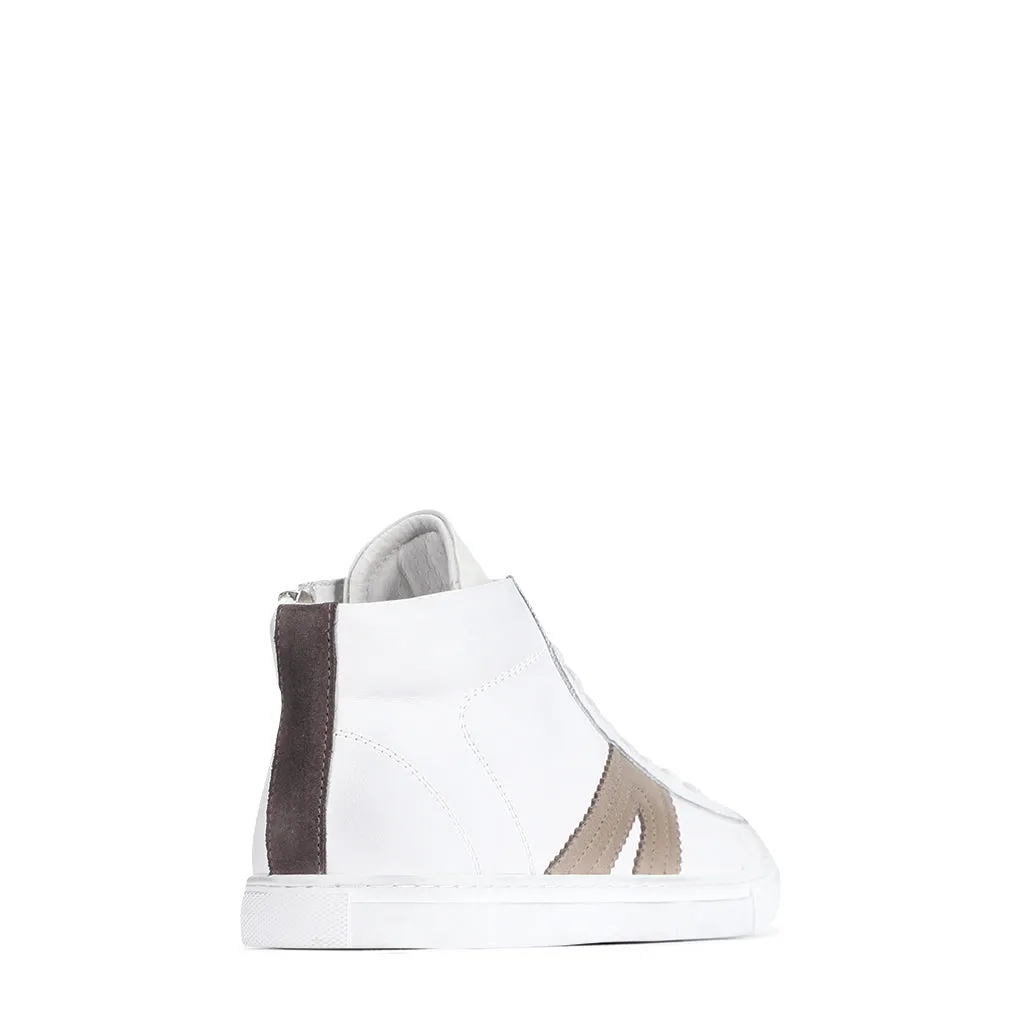 BURNISH LEATHER HIGH-TOP SNEAKERS