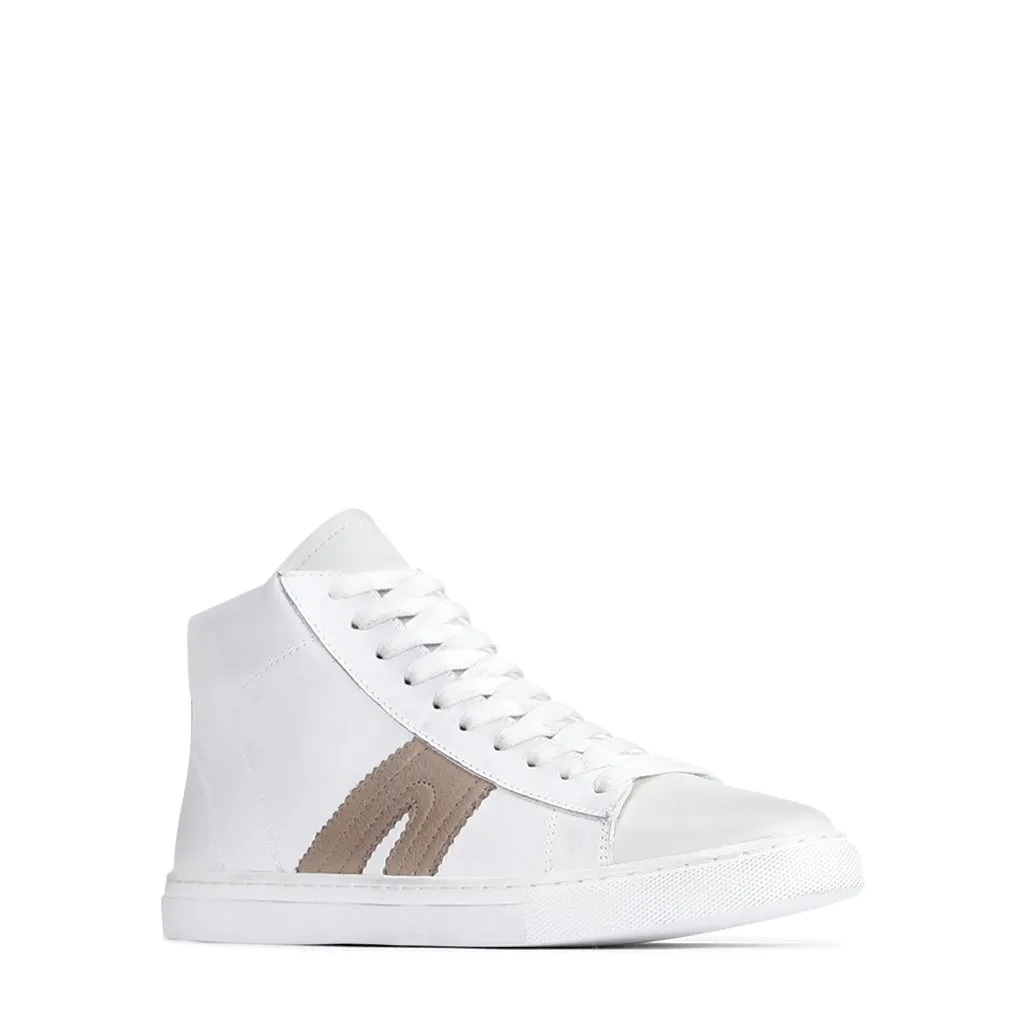 BURNISH LEATHER HIGH-TOP SNEAKERS