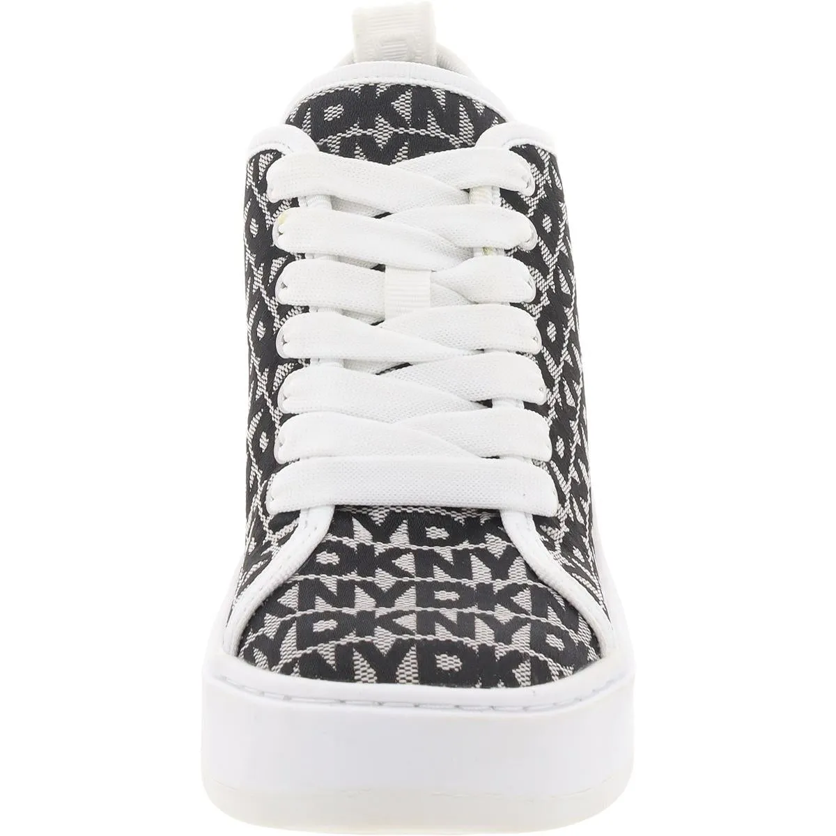 Byla Womens Lace-Up Canvas Wedge Boots