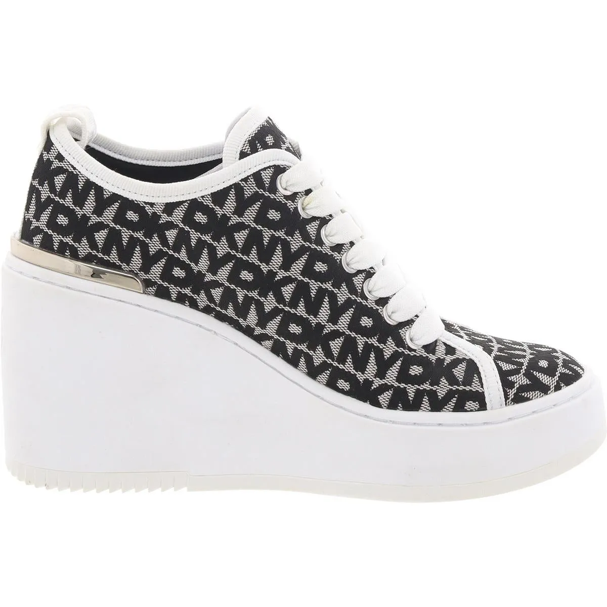 Byla Womens Lace-Up Canvas Wedge Boots