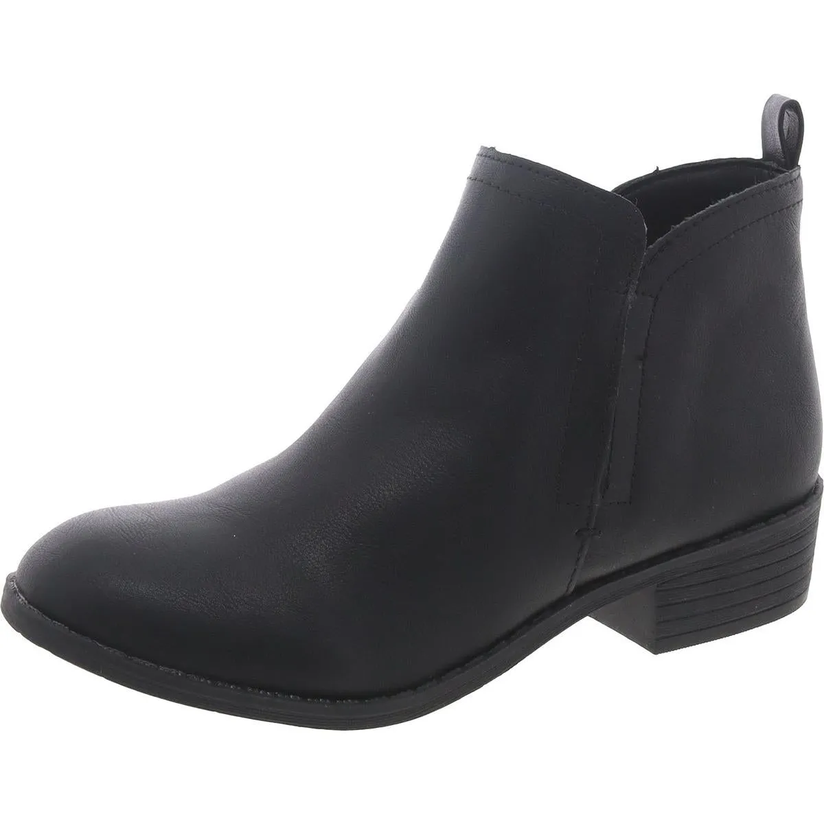 Cadee Womens Faux Leather Round Toe Booties