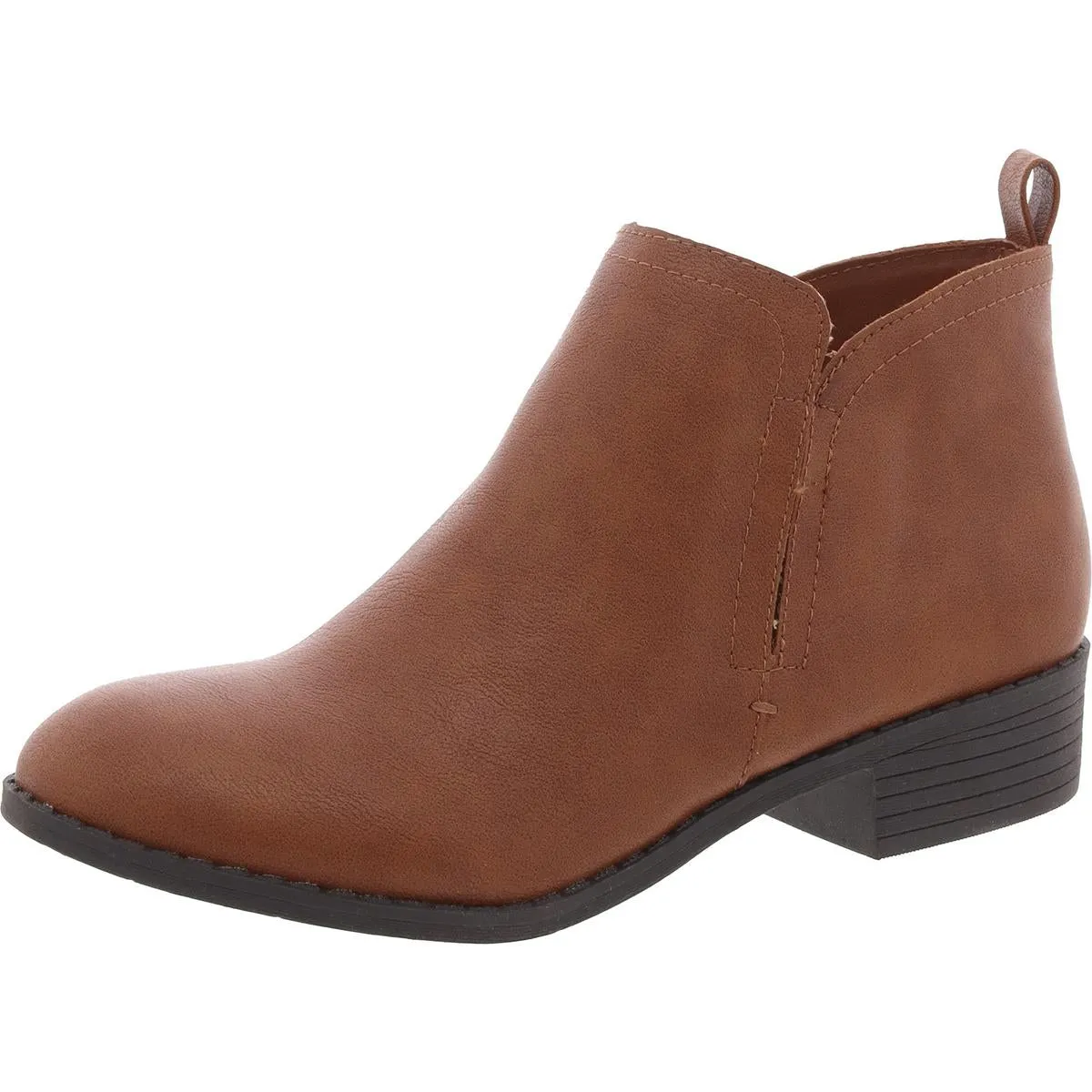 Cadee Womens Faux Leather Round Toe Booties